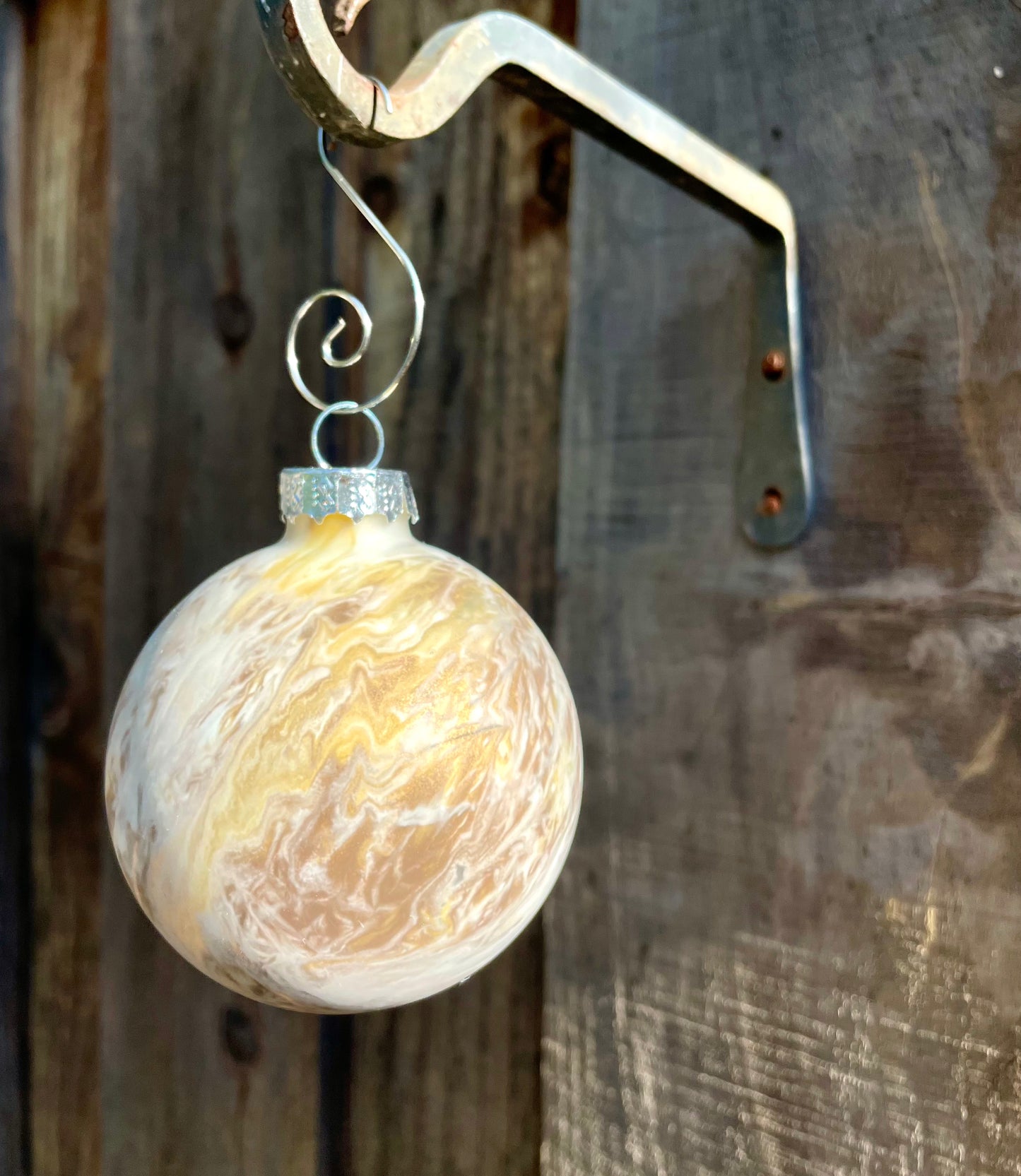 Brown Sugar - Hand Painted Glass Baubles