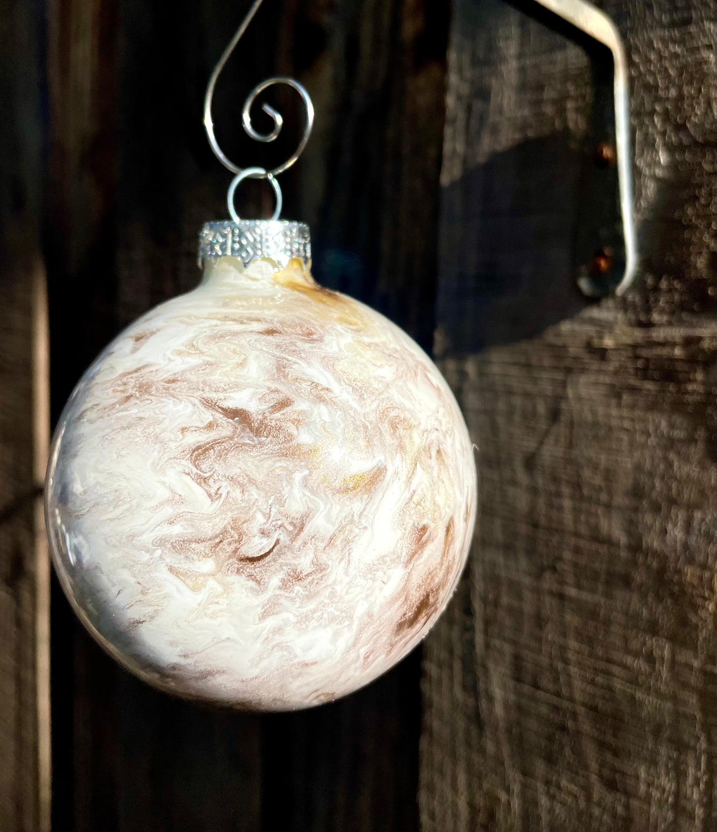 Brown Sugar - Hand Painted Glass Baubles