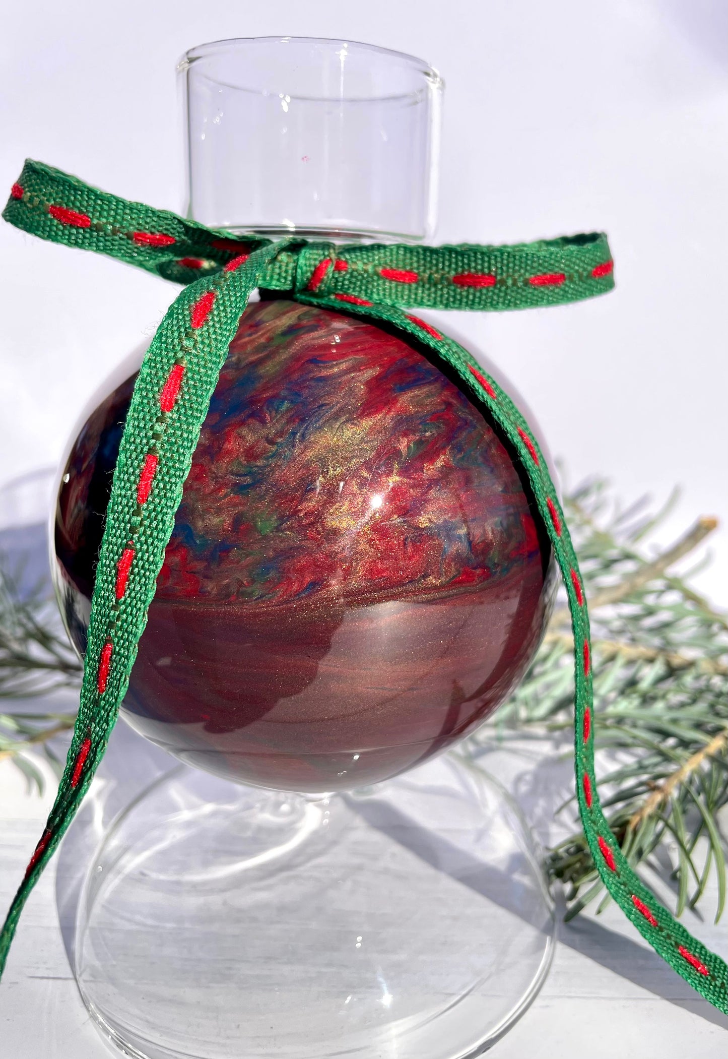 Hand Painted Glass Tea Light Holders