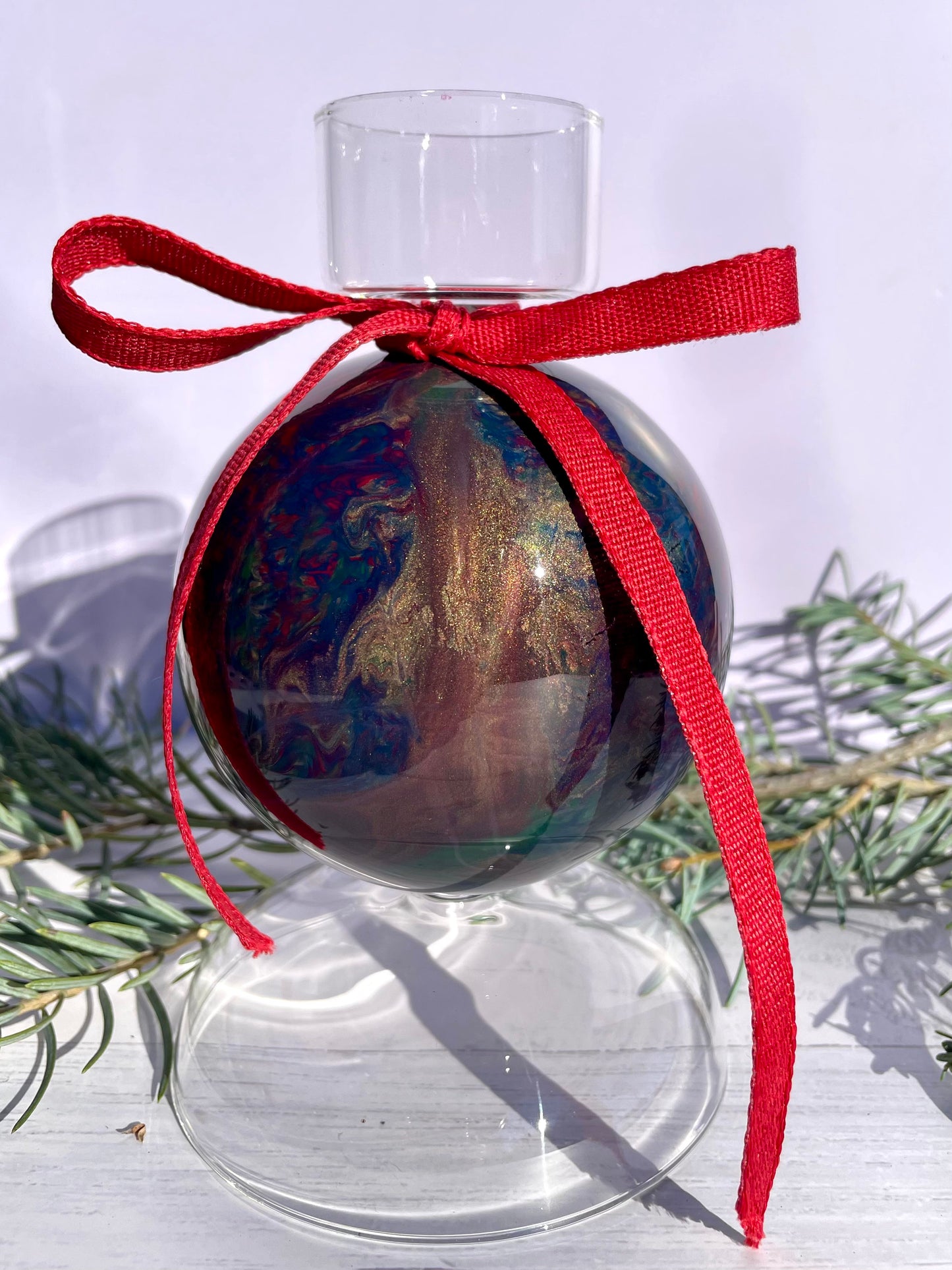 Hand Painted Glass Tea Light Holders