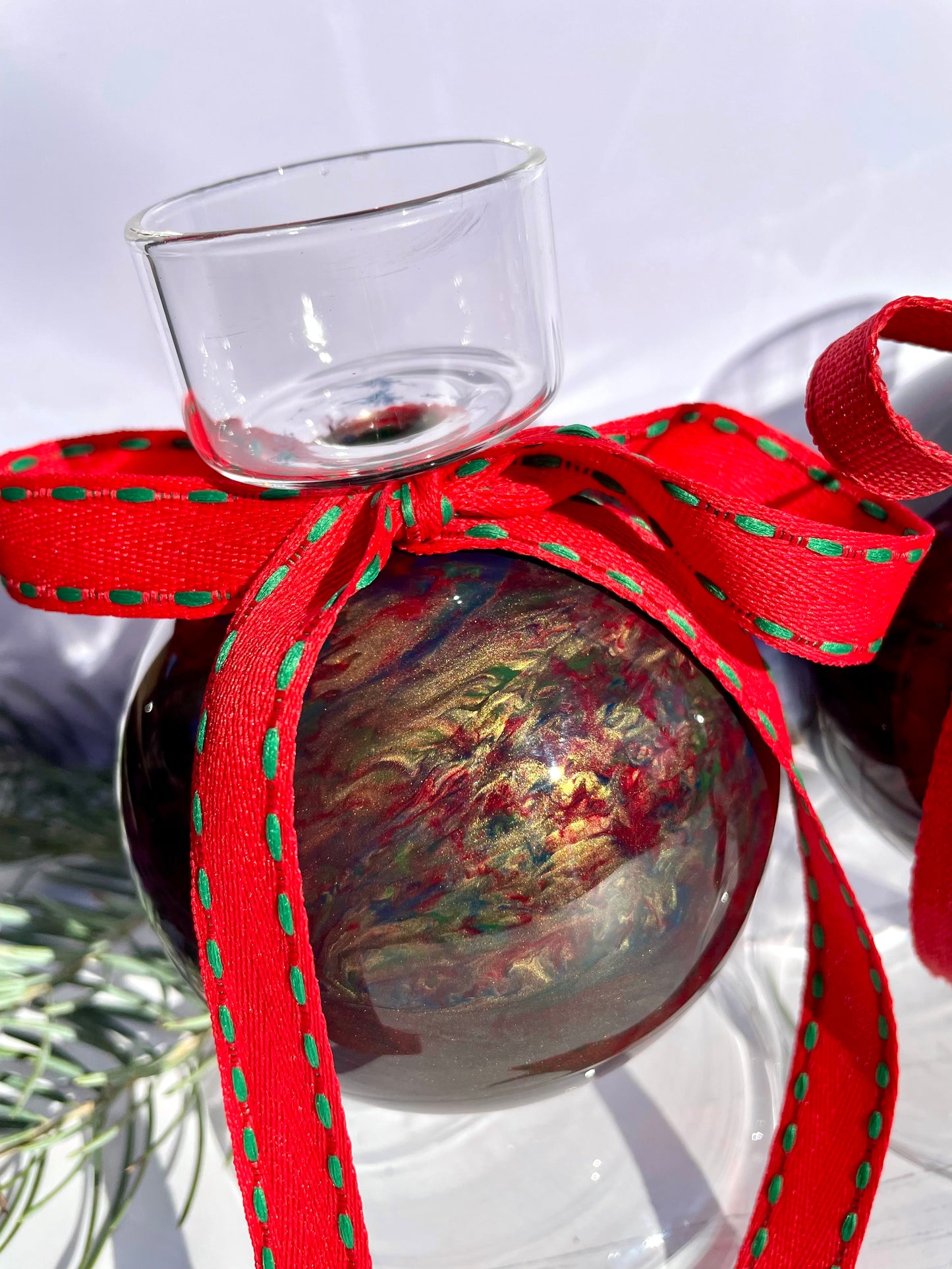 Hand Painted Glass Tea Light Holders