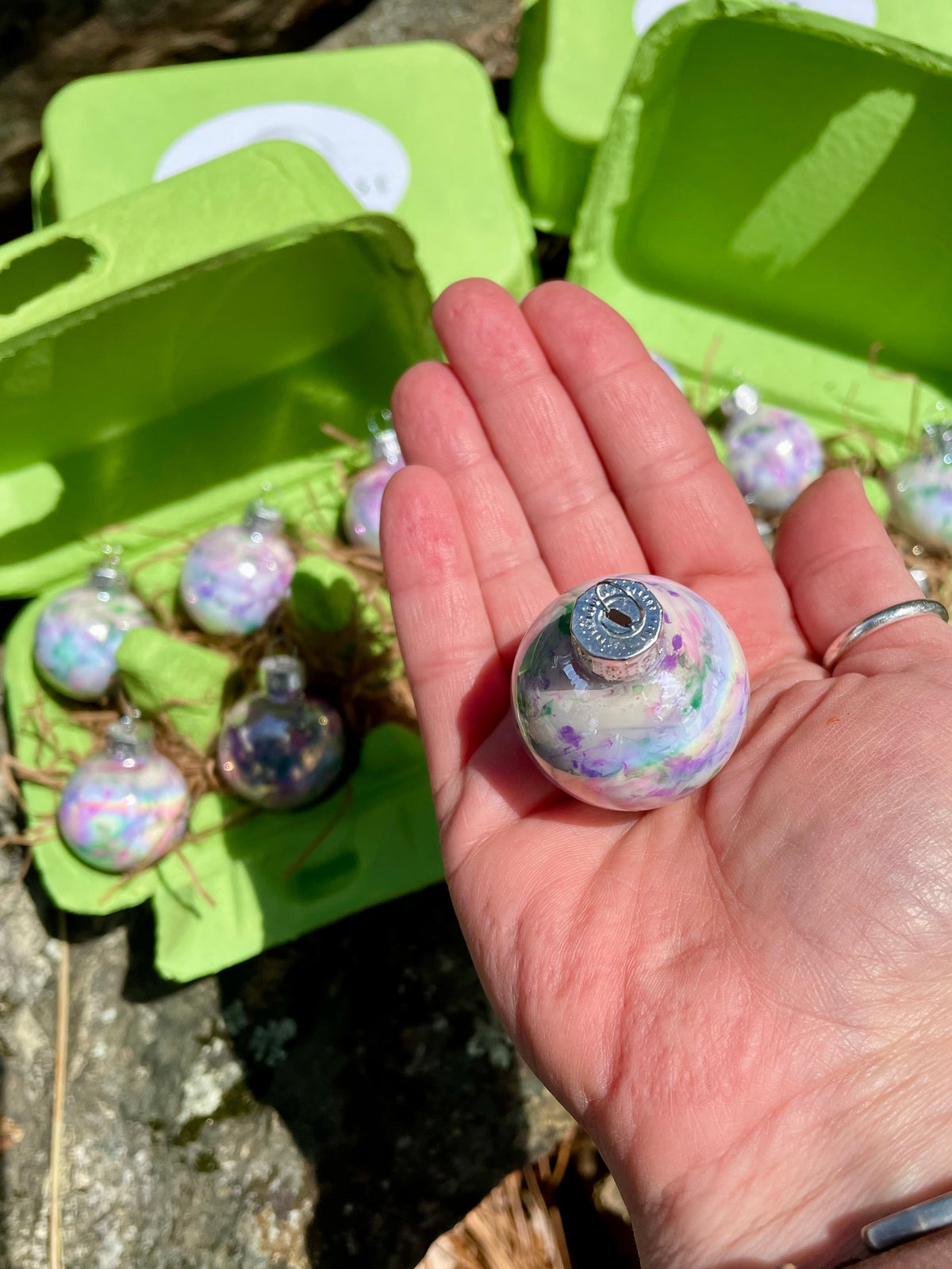 Spring Fling - Hand Painted Glass Baubles