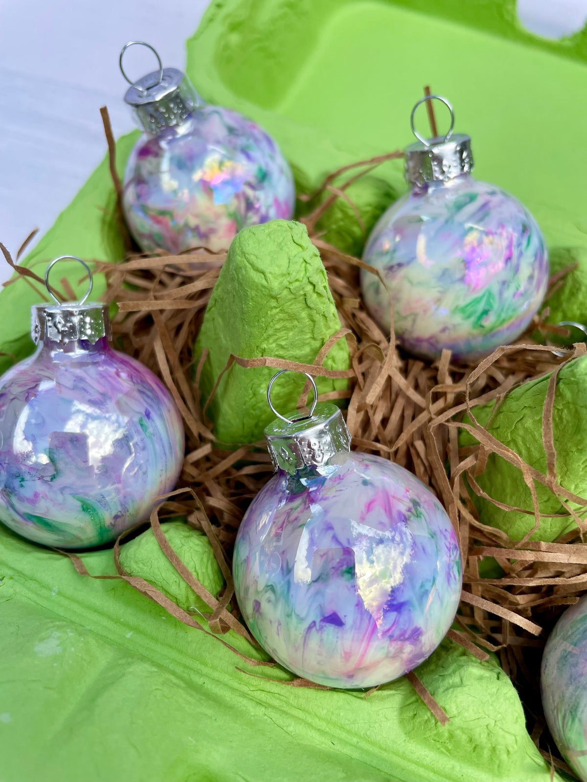 Spring Fling - Hand Painted Glass Baubles