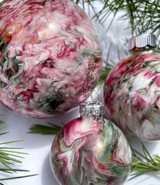 Modern Christmas - Hand Painted Glass Baubles