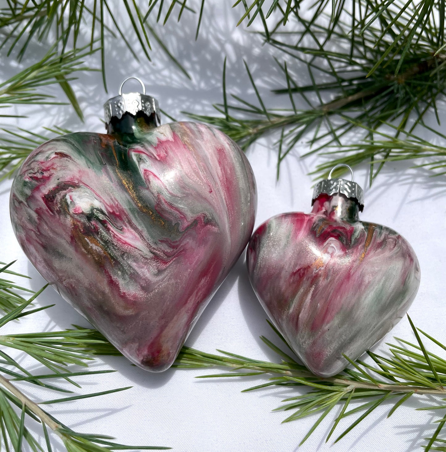 Modern Christmas - Hand Painted Glass Baubles