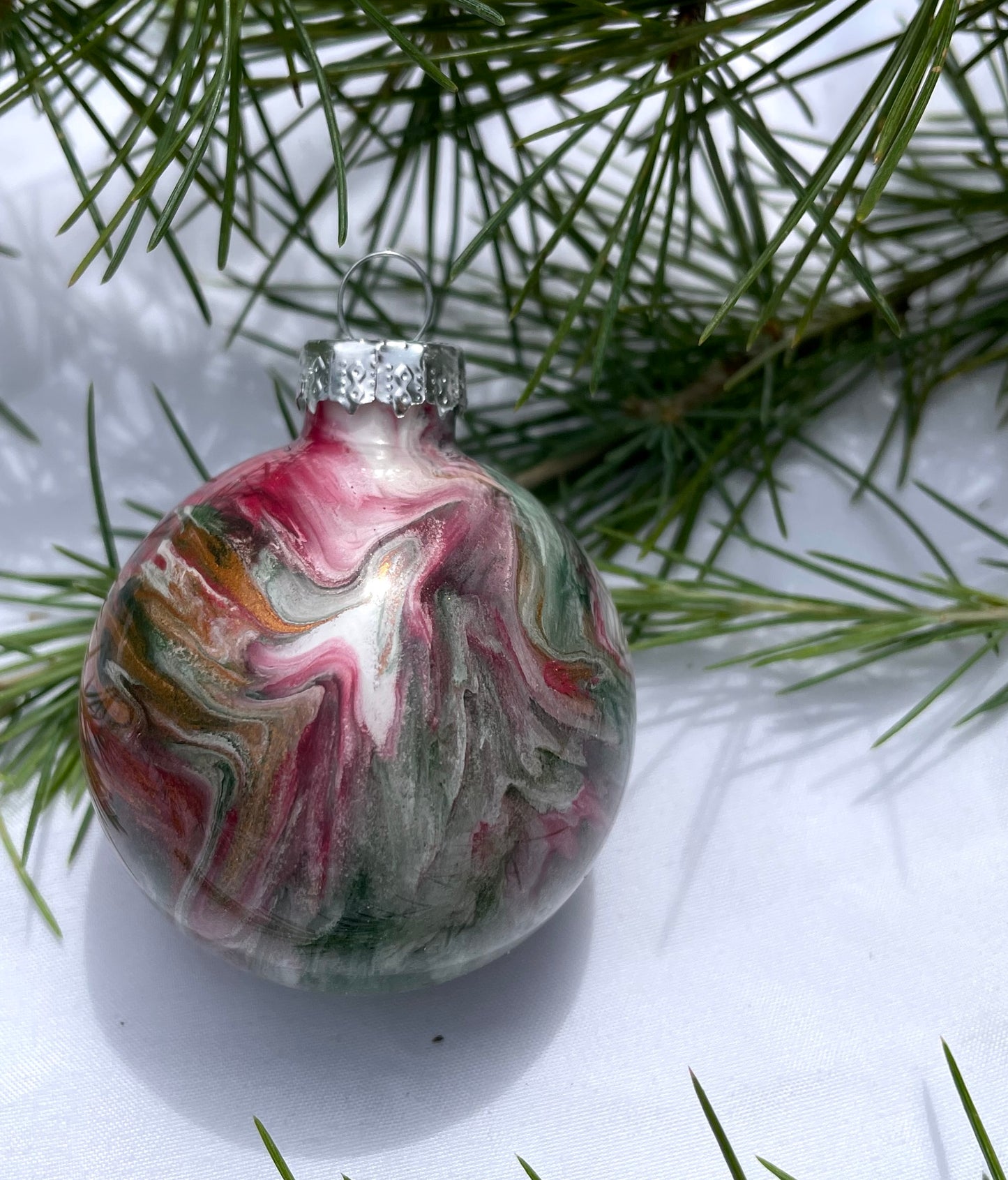Modern Christmas - Hand Painted Glass Baubles