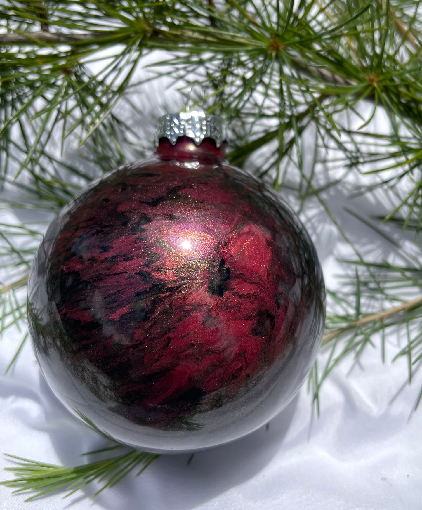 Red Wine Supernova - Hand Painted Glass Baubles