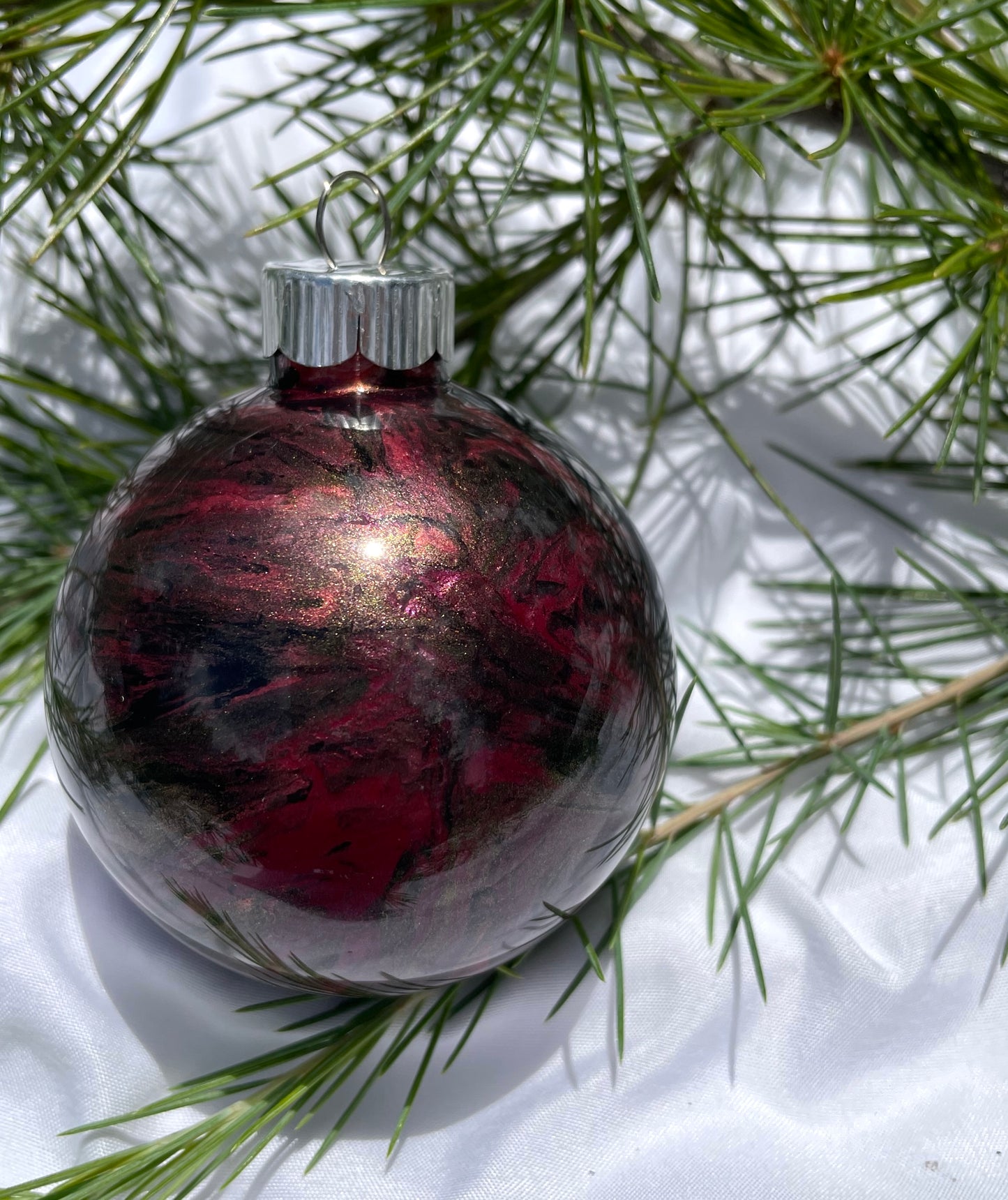 Red Wine Supernova - Hand Painted Glass Baubles