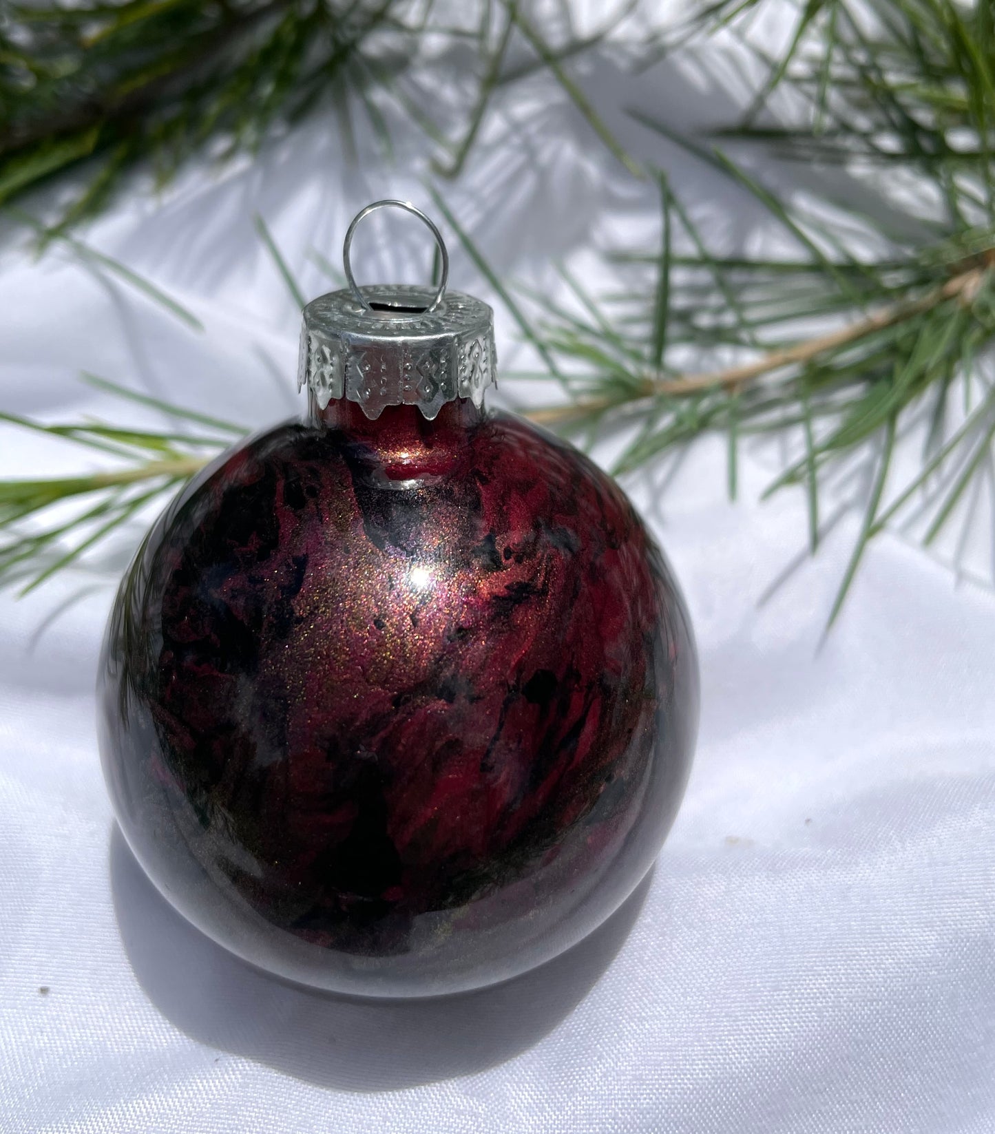 Red Wine Supernova - Hand Painted Glass Baubles