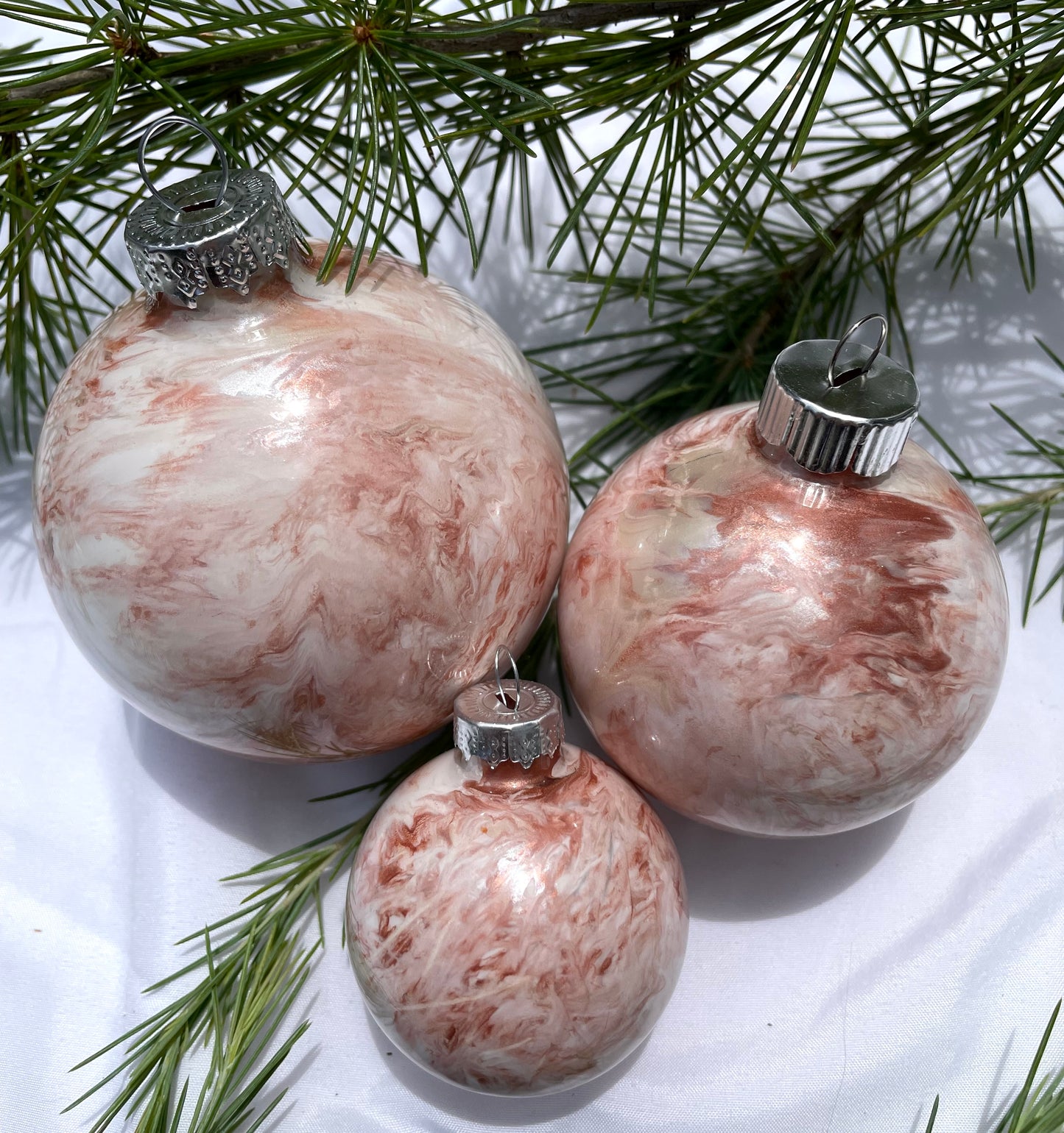 Rose All Day - Hand Painted Glass Baubles